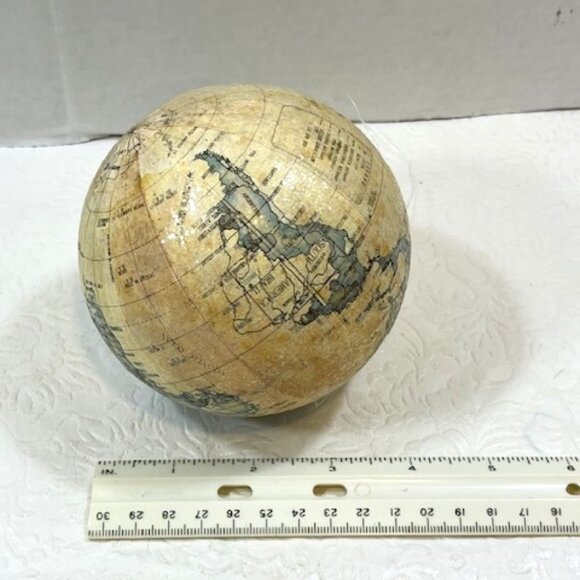 Vintage World Globe Map Hanging Ornament Christmas Paper Glitter 4" - Picture 5 of 8
